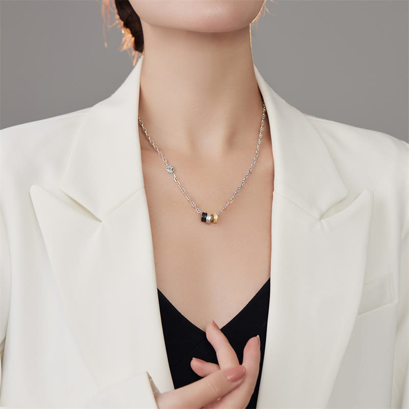 925 Sterling Silver Retro Tang Dynasty Flower Design Luck Energy Chain Necklace Pendant (Extra 35% Off | USE CODE: FS35)