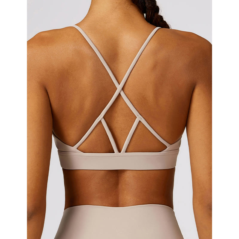 Gym Sports Yoga Backless Bra Crop Tank Top Breathable Shorts