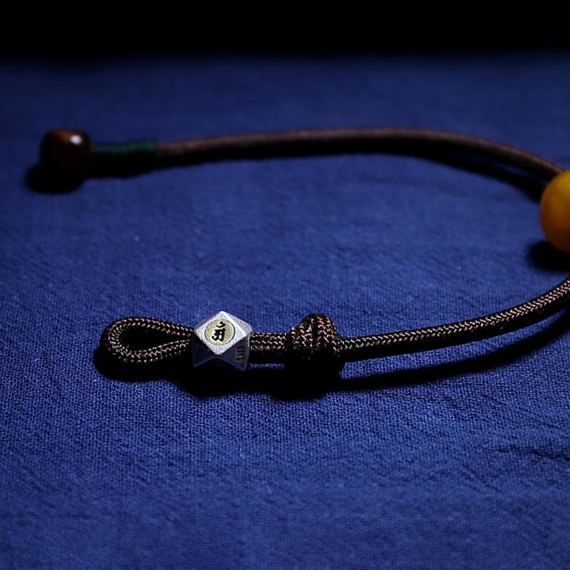 925 Sterling Silver Chinese Zodiac Natal Buddha Natural Amber Clear Anxiety Bracelet