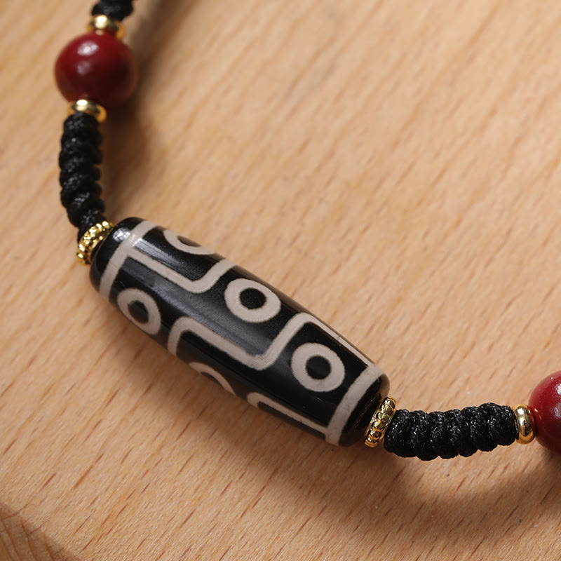 Handcrafted Tibetan Nine-eye Dzi Bead Protection Bracelet