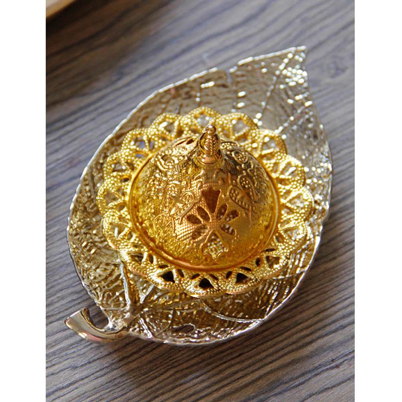 Tibetan Mini Leaf Meditation Incense Burner and Coaster