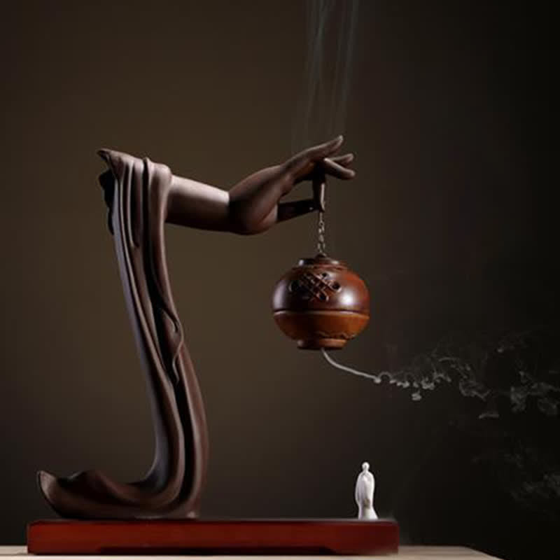 Tibetan Lotus Ceramic Incense Burner for Aromatic Rituals