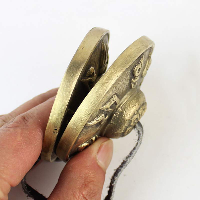 Tibetan Tingsha Bell Six True Words Dragon Copper Balance Decoration With Bag