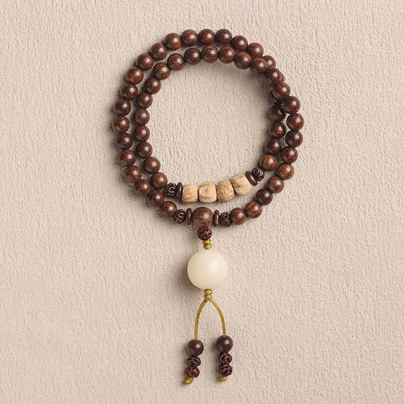 Sandalwood Small Leaf Red Sandalwood Bodhi Seed Purification Double Wrap Bracelet