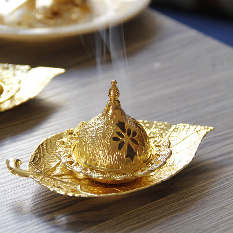 Tibetan Mini Leaf Meditation Incense Burner and Coaster