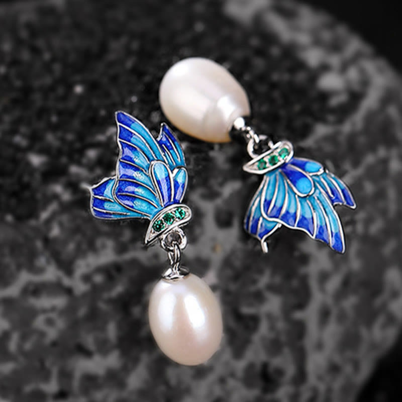 925 Sterling Silver Pearl Butterfly Healing Necklace Pendant Earrings Ring