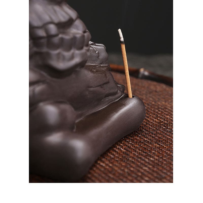 Artisan Purple Clay Kapala Skull Meditative Incense Burner