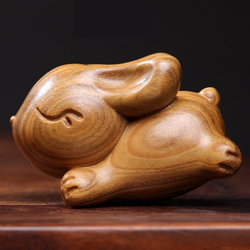 Green Sandalwood Small Mini Cute Rabbit Bunny Peace Decorations