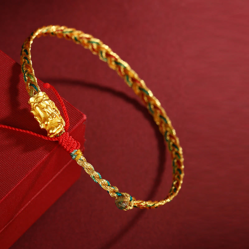 Year of the Dragon Handmade Colorful Dragon Carved Success Braided Bracelet (Extra 35% Off | USE CODE: FS35)