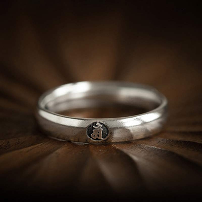 Chinese Zodiac Natal Buddha Couple Silver-plated Ring