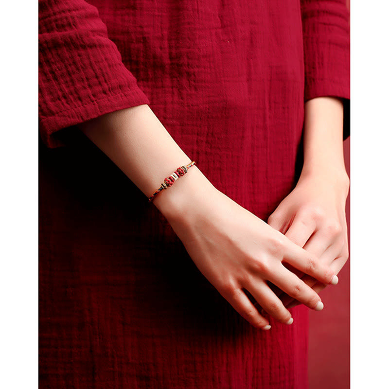 Handmade Dunhuang Color Luck Braid String Bracelet