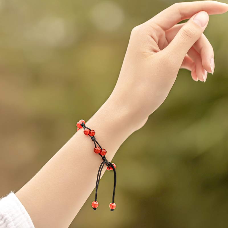 Handmade Natural Gemstone & Sandalwood Beaded String Bracelet