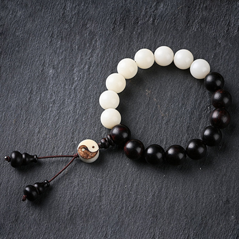 Ebony YinYang Protection Bracelet Decoration