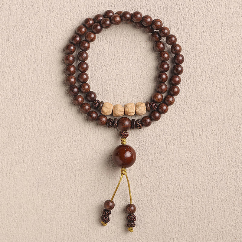 Sandalwood Small Leaf Red Sandalwood Bodhi Seed Purification Double Wrap Bracelet