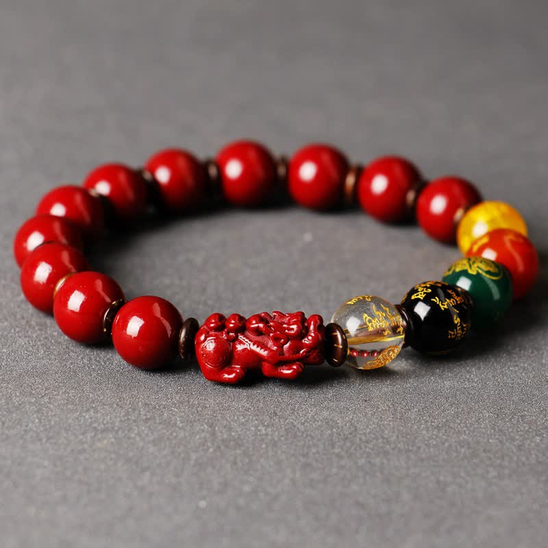 Hand-Selected Cinnabar Pixiu 'God of Wealth' Bracelet for Focused Abundance