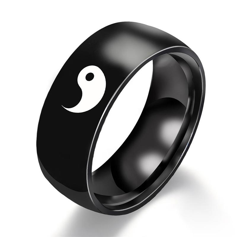 Yin Yang Balance Titanium Steel Couple Ring (Extra 40% Off | USE CODE: FS40)