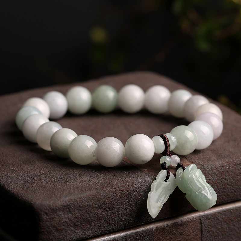 Natural Jade Pi Xiu Buddha Gourd Apple Success Bracelet