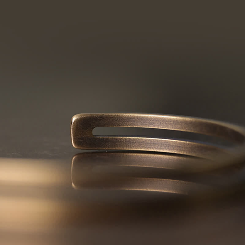 Rustic Copper Luck Viking Cuff Bracelet