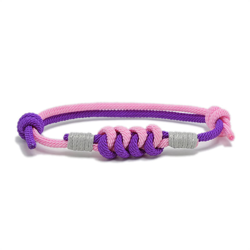 Minimalist Hand-Braided Copper Vajra Knot Red String Bracelet