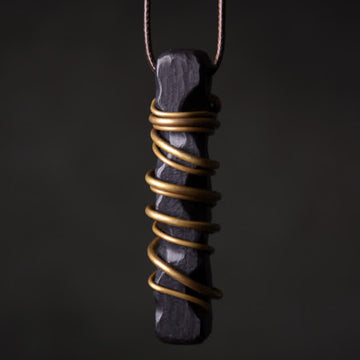 Tibet Ebony Wood Copper Balance Peace Necklace Pendant