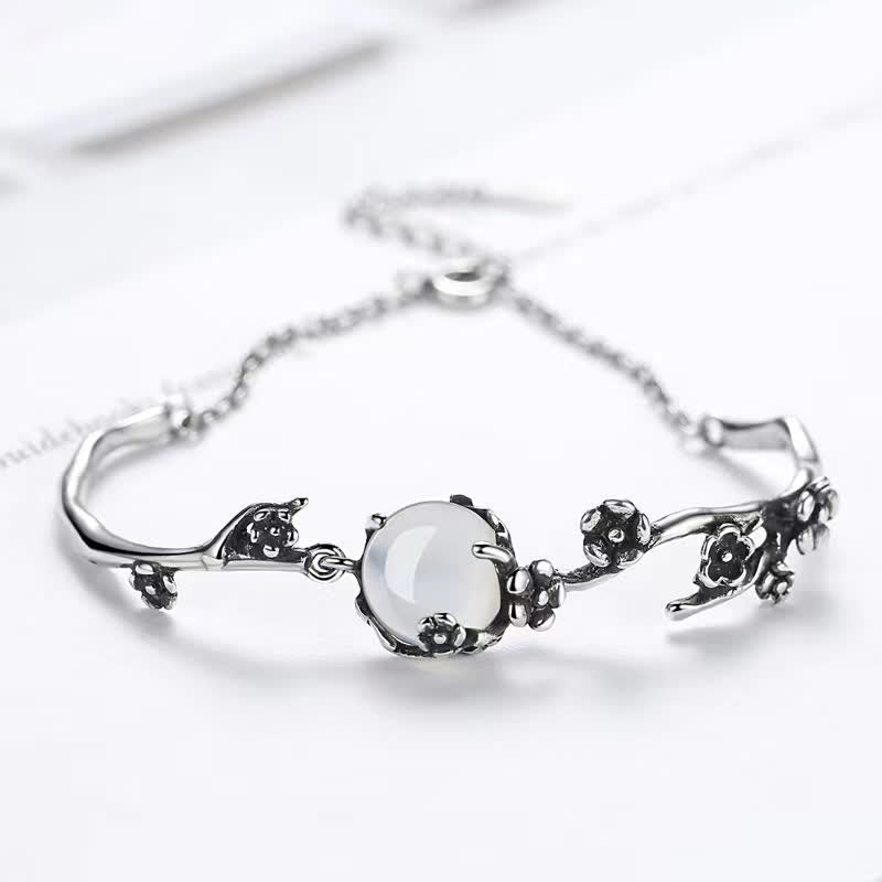 "Sending Grace and Harmony"Plum Blossom Chalcedony Bracelet Includes Gift Message Card