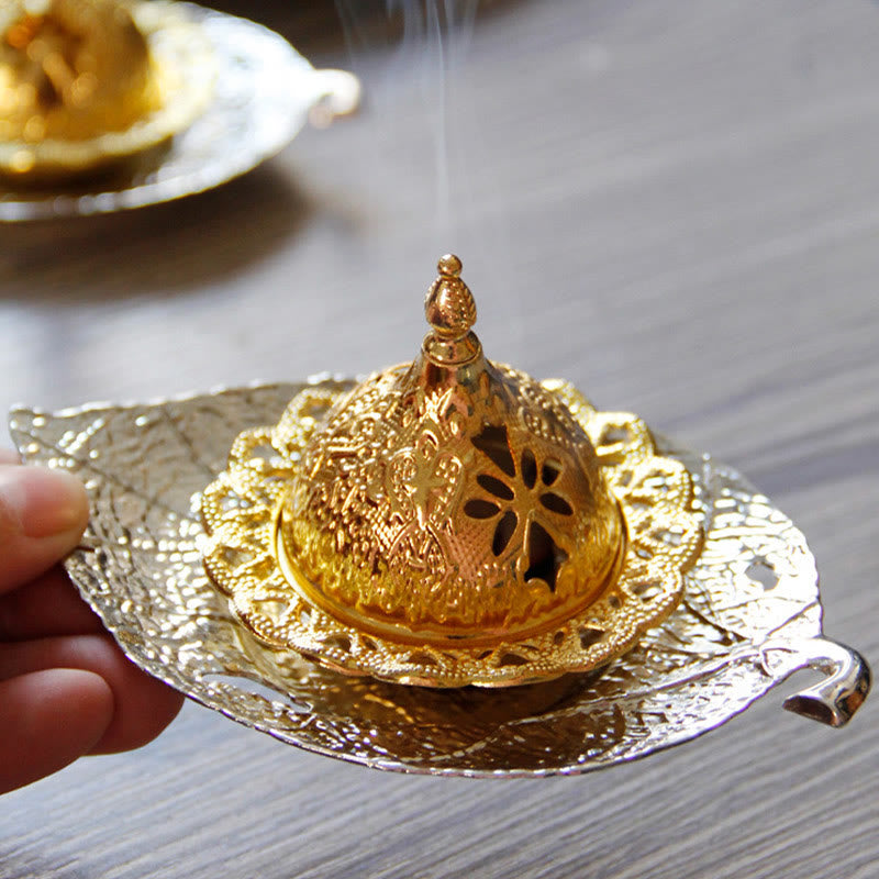 Tibetan Mini Leaf Meditation Incense Burner and Coaster