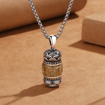 Tibet Om Mani Padme Hum Carved Wisdom Purity Chain Leather Rope Necklace Pendant