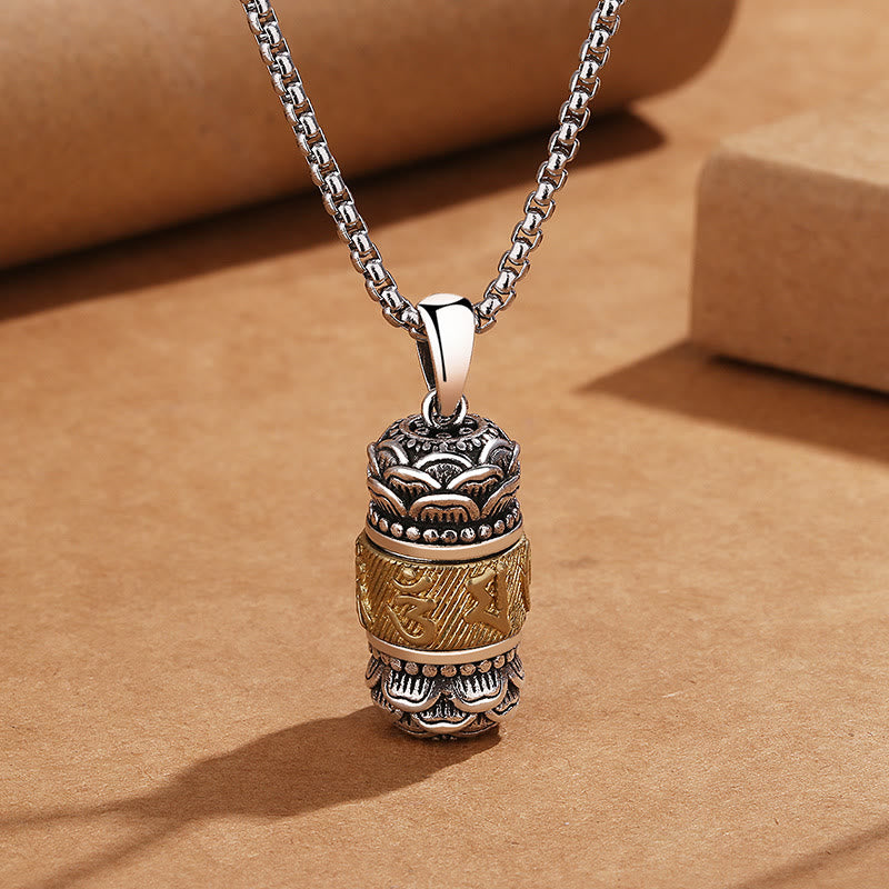 Tibet Om Mani Padme Hum Carved Wisdom Purity Chain Leather Rope Necklace Pendant