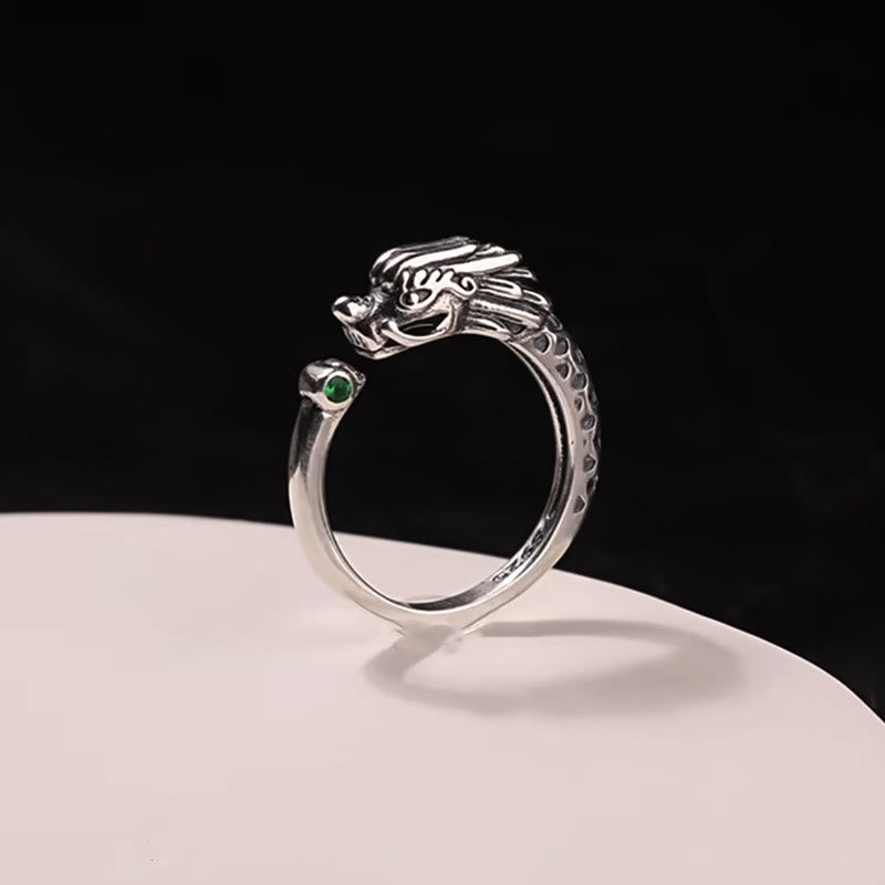 Vintage Dragon Design Success Strength Adjustable Ring