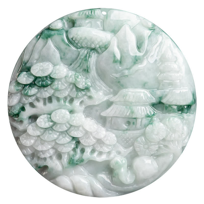 Mountain Landscape Jade Abundance String Necklace