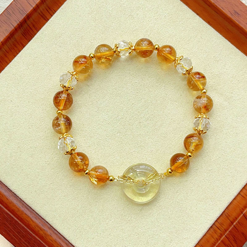 Peace Buckle Citrine Crystal Prosperity Bracelet