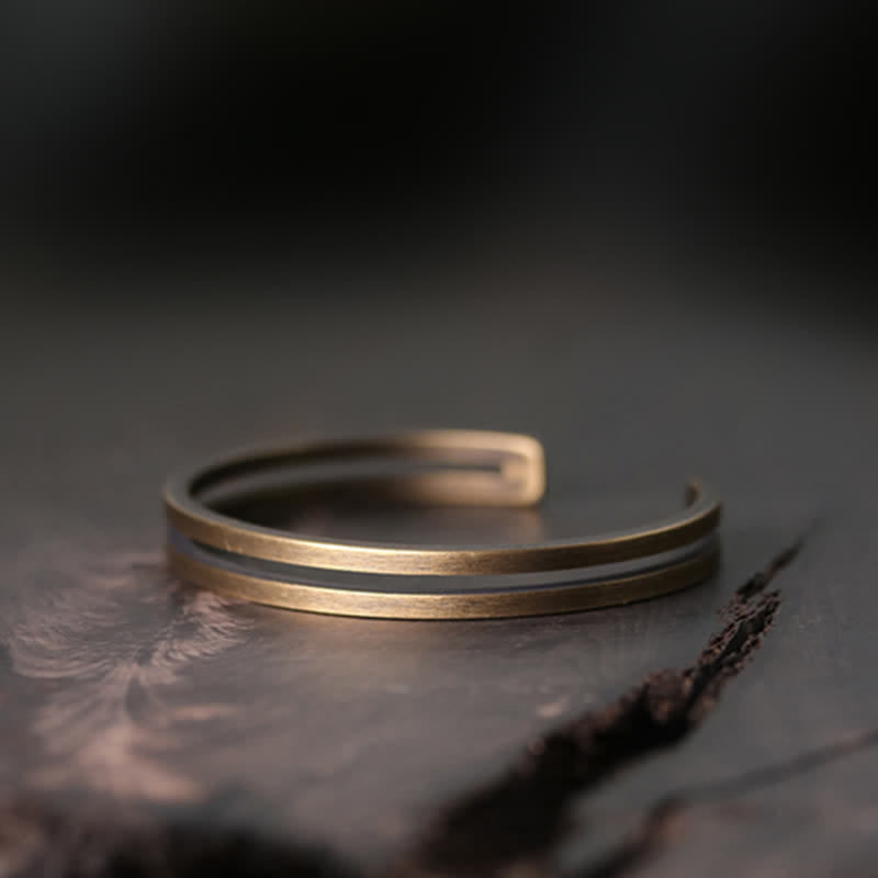 Rustic Copper Luck Viking Cuff Bracelet