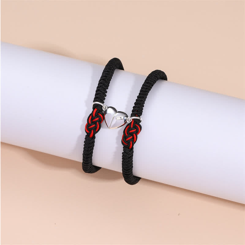 Handmade Tibetan Endless Knot Red String Bracelet Set for Couples, 2Pcs