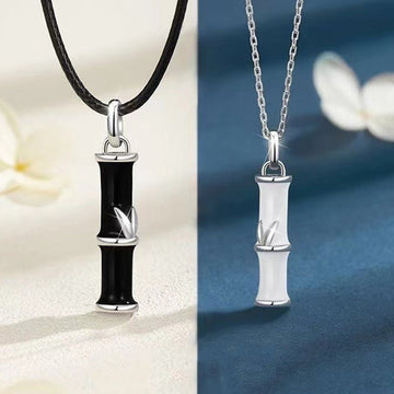 Bamboo Design Copper Luck Couple Necklace Pendant