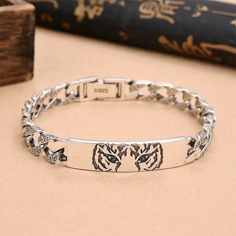 Tiger Tang Dynasty Flower Design Copper Luck Chain Bracelet