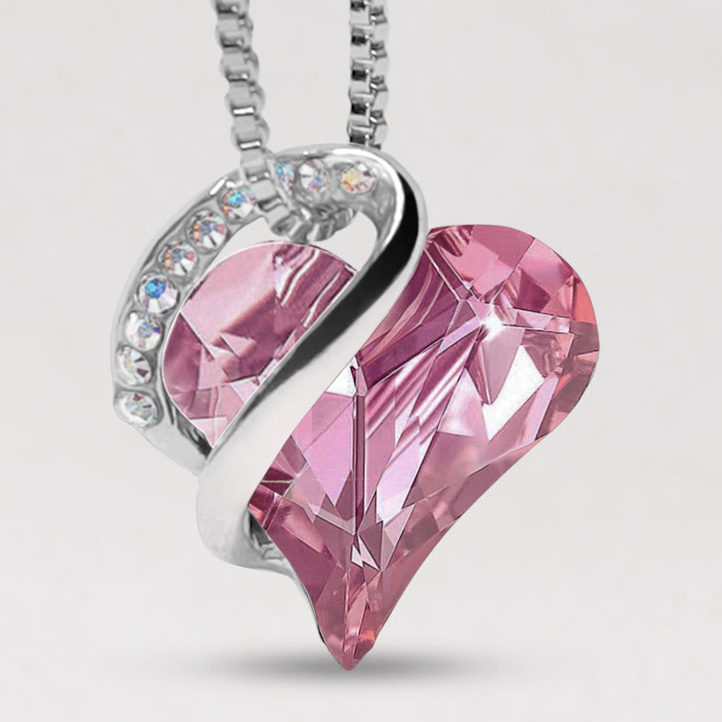 Love Heart Birthstone Healing Energy Necklace Pendant
