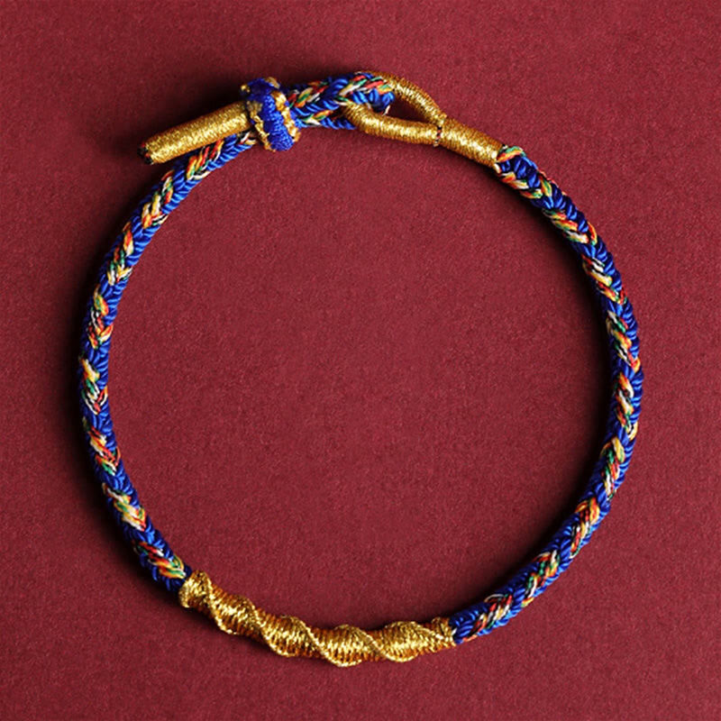 Handmade Chinese Zodiac Natal Buddha Protection Strength Braided String Bracelet