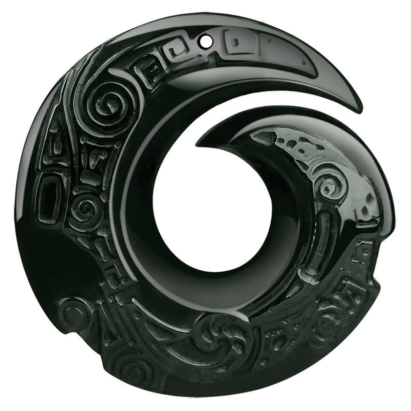 One's Luck Improves Design Patern Natural Hetian Cyan Jade Success Necklace Pendant