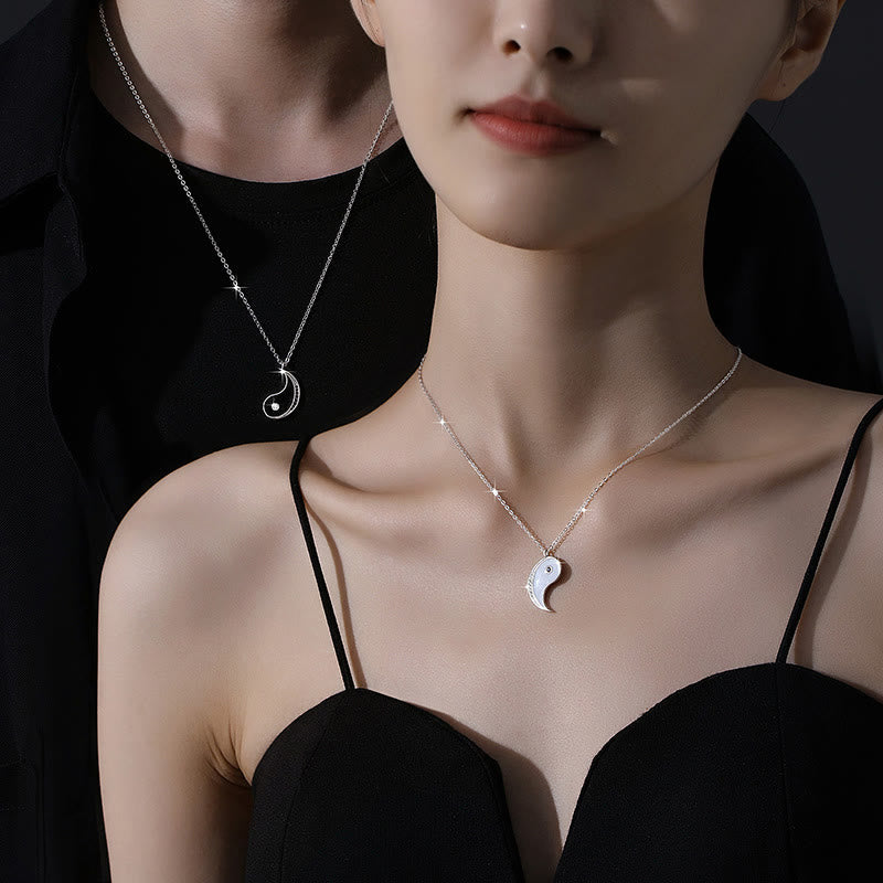 925 Sterling Silver Yin Yang Symbol Harmnoy Necklace Pendant