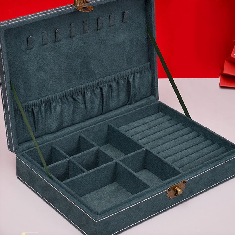 Minimalist Single Layer Flannel Jewelry Organizer with Secure Lock