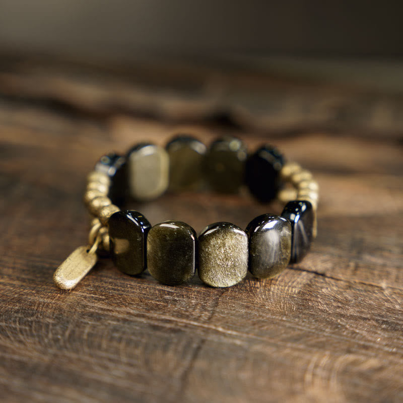 Black Obsidian Gold Sheen Obsidian Strengthen Bracelet