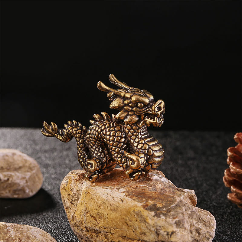 Year Of The Dragon Small Auspicious Brass Dragon Luck Success Home Decoration