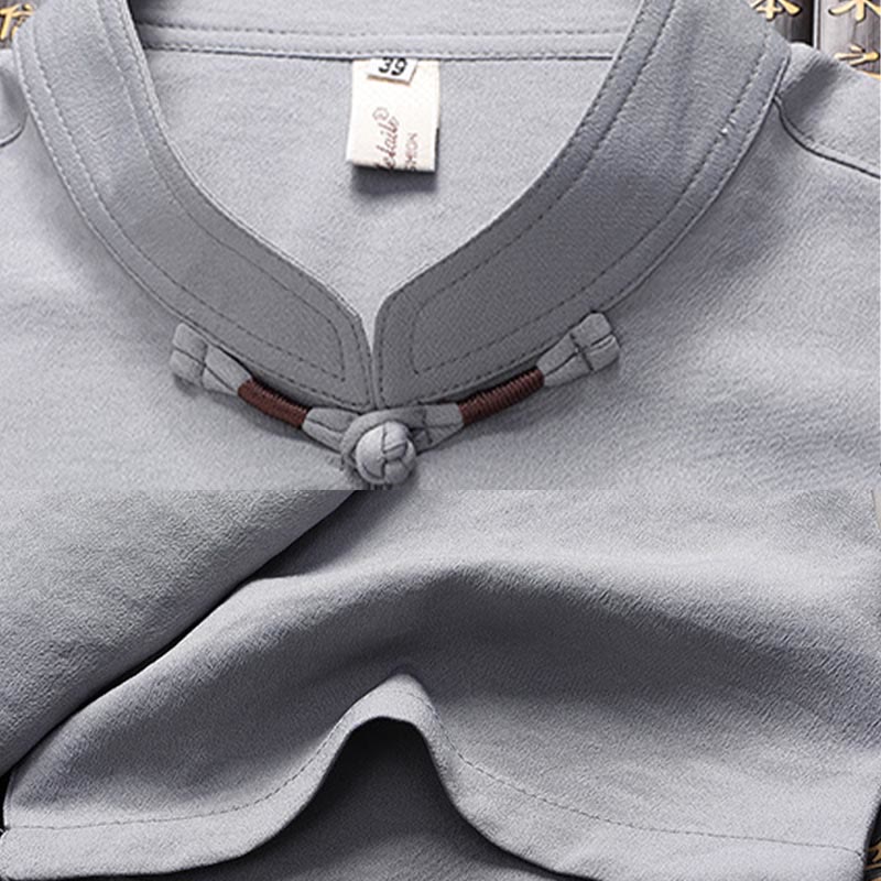Tactile Breathable Mandarin Collar Qi Gong Men's Meditation Set