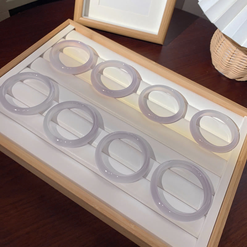 Natural Purple Jade Soothing Protection Bracelet Bangle