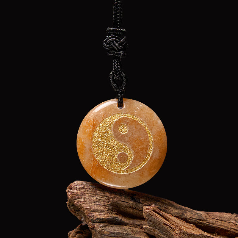 Various Crystal Amethyst Tiger Eye Green Aventurine Yin Yang Spiritual Necklace Pendant