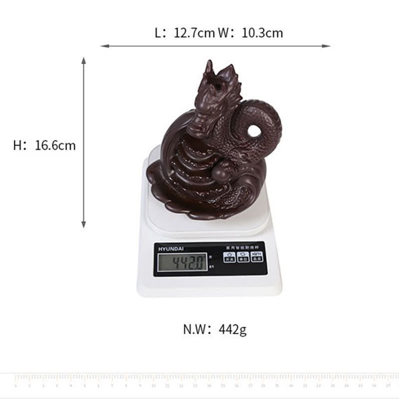 Intricate Dragon and Phoenix Motif Ceramic Incense Burner