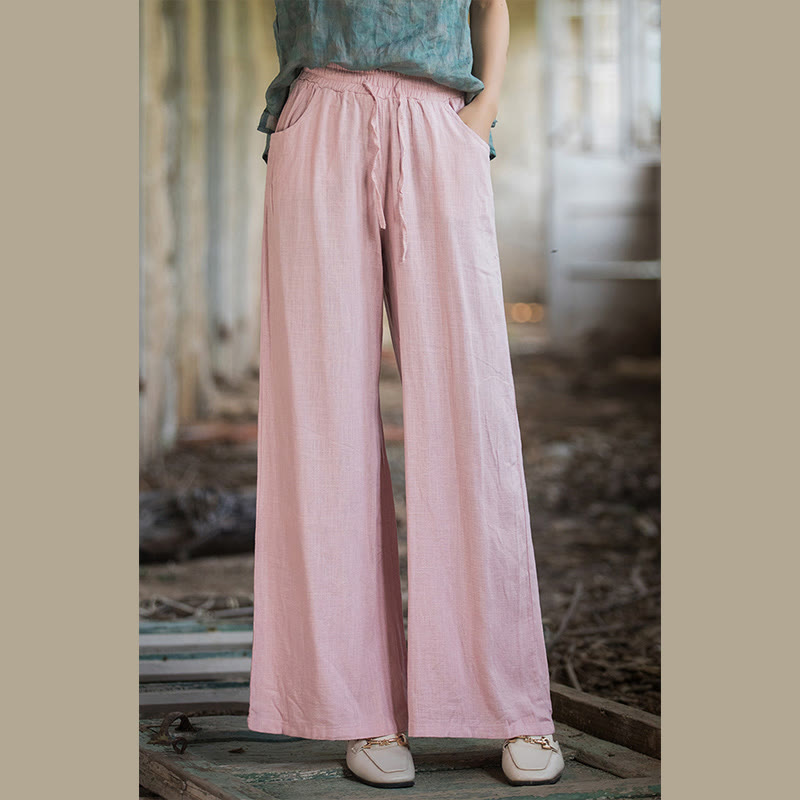 Plain Wide Leg Pants Dance Women's Yoga Pants With Pockets