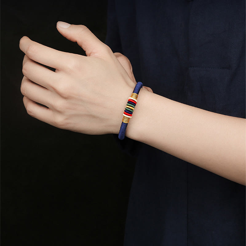 Tibetan Handmade Colorful King Kong Knot Five Elements Luck Braid String Bracelet