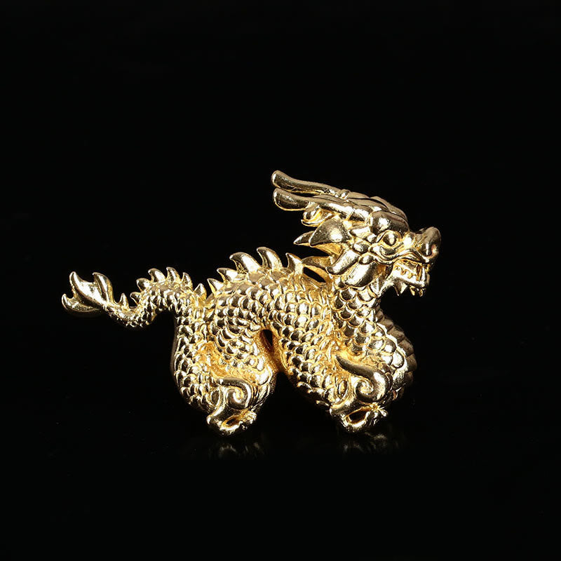 Year Of The Dragon Small Auspicious Brass Dragon Luck Success Home Decoration