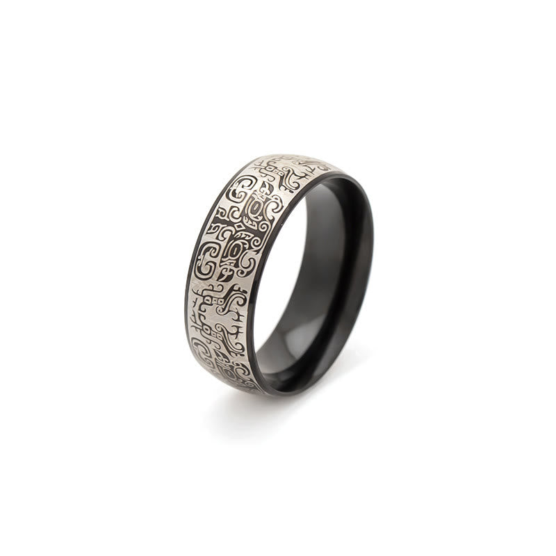 Lucky Mythological Creature Taotie Wealth Titanium Steel Ring